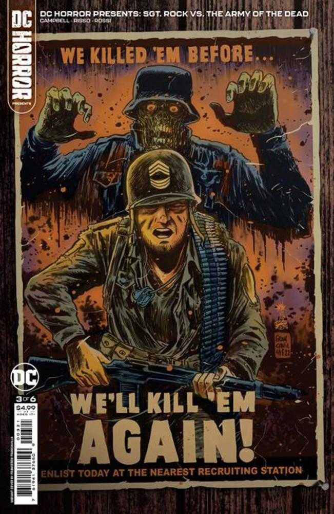 DC Horror Presents Sgt Rock vs The Army Of The Dead #3 (Of 6) Cover B Francesco Francavilla Card Stock Variant (Mature)