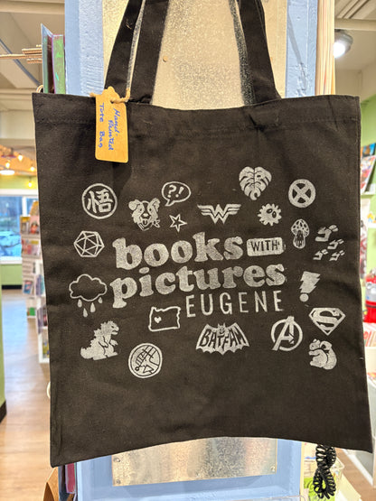 Books With Pictures Hand-Printed Tote Bag