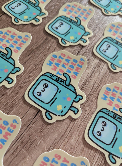 BMO Video Games - Cute Adventure Time Vinyl Sticker